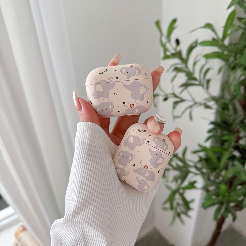 TPU zaštitna maska za AirPods Pro 2 – dizajn slona, prozirni/mat završetak, prilagodljiv, kompatibilan s Apple