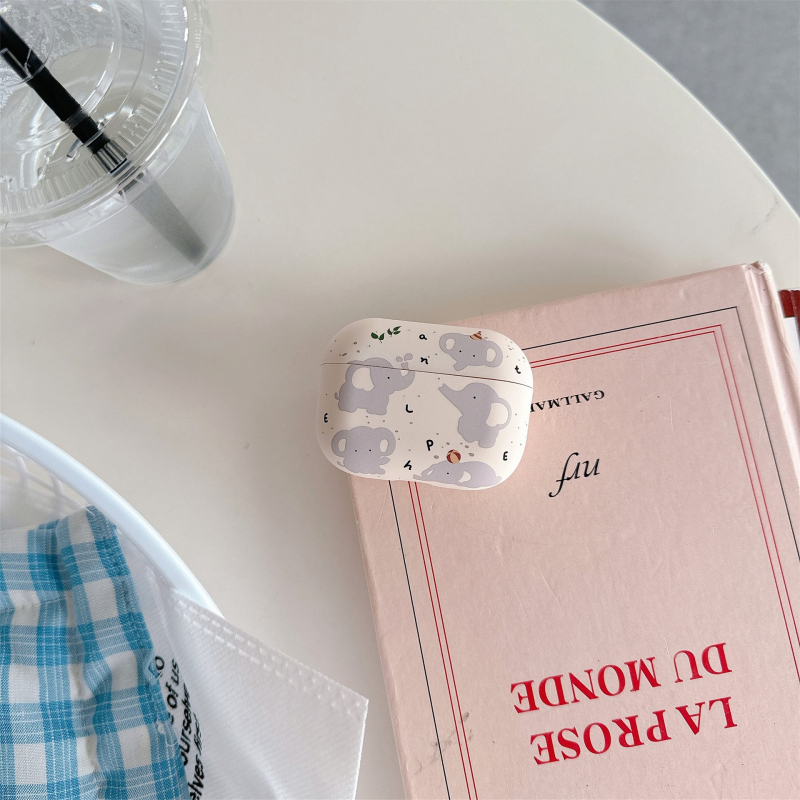 TPU zaštitna maska za AirPods Pro 2 – dizajn slona, prozirni/mat završetak, prilagodljiv, kompatibilan s Apple