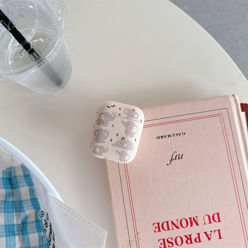 TPU zaštitna maska za AirPods Pro 2 – dizajn slona, prozirni/mat završetak, prilagodljiv, kompatibilan s Apple