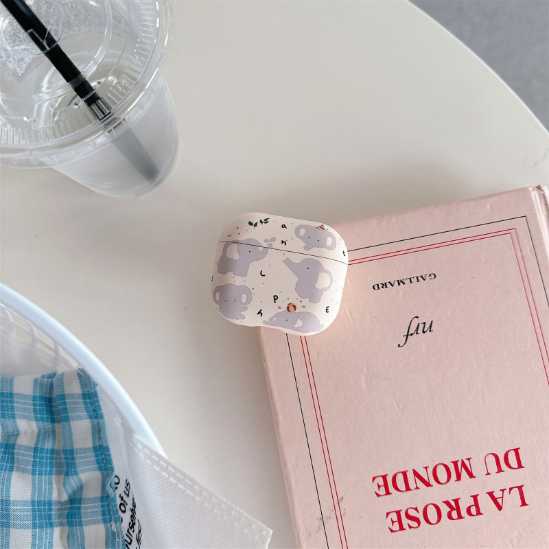 TPU zaštitna maska za AirPods Pro 2 – dizajn slona, prozirni/mat završetak, prilagodljiv, kompatibilan s Apple