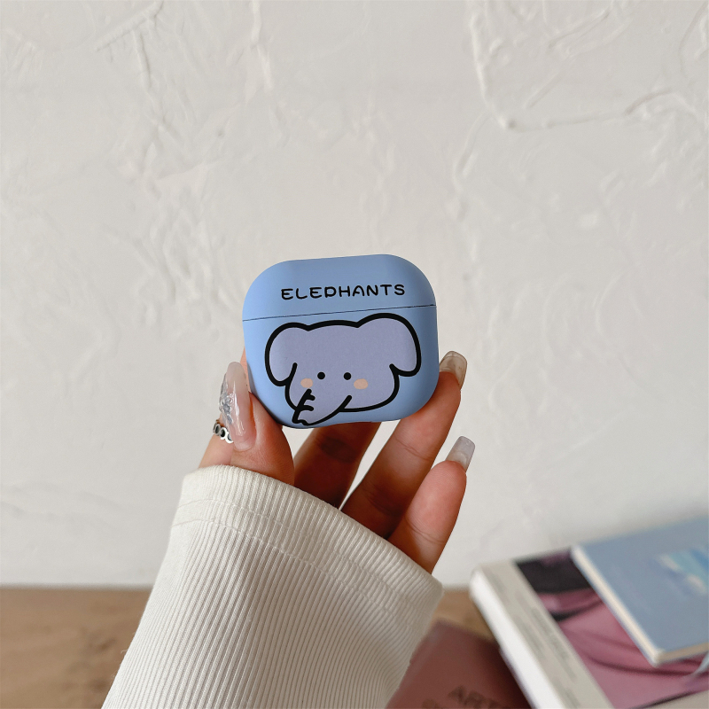 TPU zaštitna maska za AirPods Pro 2 – dizajn slona, prozirni/mat završetak, prilagodljiv, kompatibilan s Apple