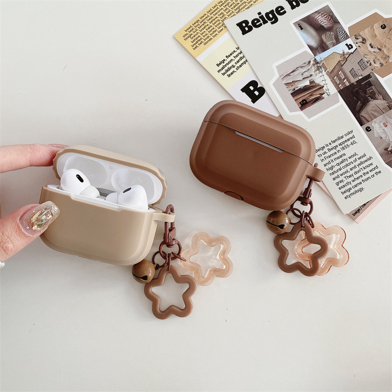 Jednobojna silikonska futrola s motivom zvijezde za AirPods 4. generacije, kompatibilna i s AirPods 3. generacije, 2. generacije i AirPods Pro 2