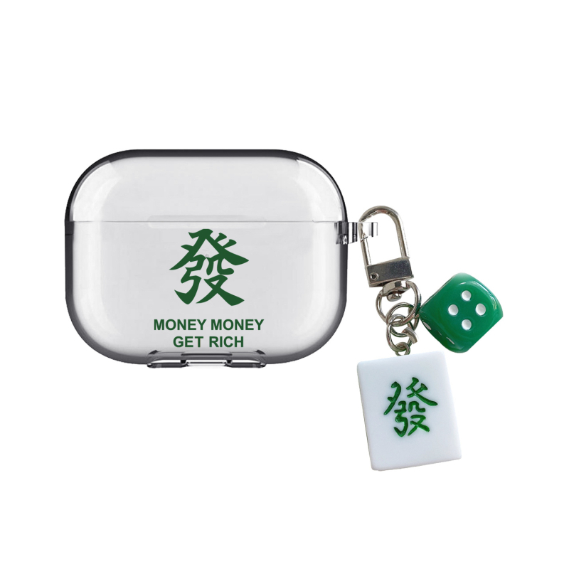 AirPods 4 zaštitna futrola, kompatibilna s Pro 2, s remenom za nošenje, Mahjong dizajn, nove bežične Bluetooth slušalice