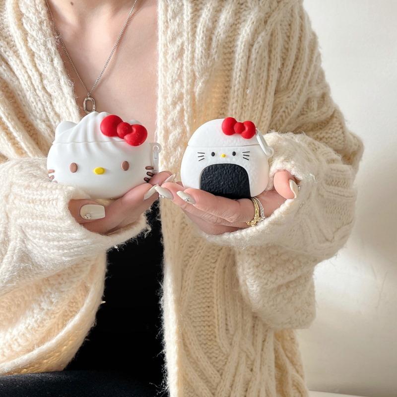Slatka silikonska futrola za AirPods Pro 3 s KT Cat motivom i Rice Ball dizajnom, za Generacije 1–4