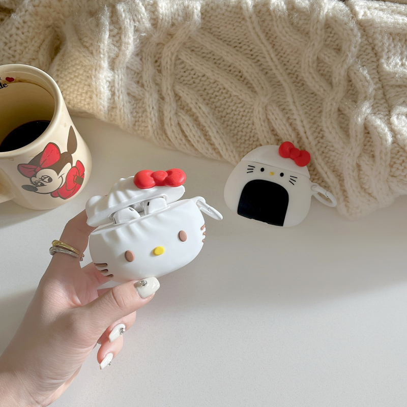Slatka silikonska futrola za AirPods Pro 3 s KT Cat motivom i Rice Ball dizajnom, za Generacije 1–4