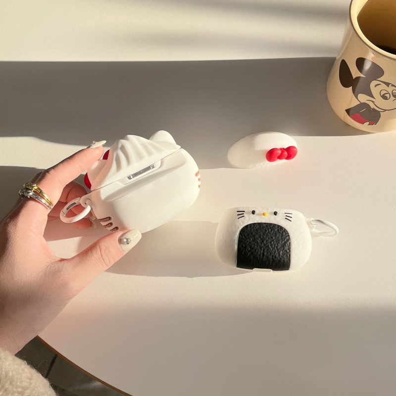 Slatka silikonska futrola za AirPods Pro 3 s KT Cat motivom i Rice Ball dizajnom, za Generacije 1–4