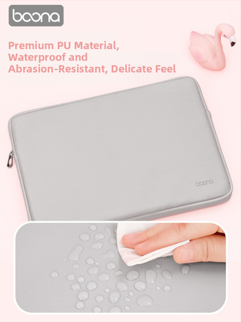 Baona kožené puzdro na notebook – ovčia koža, jednofarebný vzor, kompatibilný s Huawei MateBook, Lenovo a Apple MacBook (leto 2023)