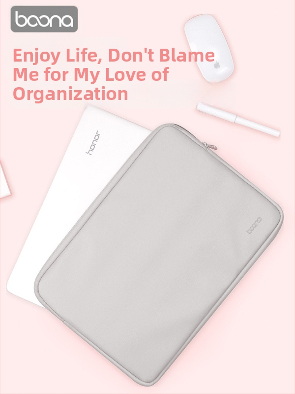 Baona kožené puzdro na notebook – ovčia koža, jednofarebný vzor, kompatibilný s Huawei MateBook, Lenovo a Apple MacBook (leto 2023)