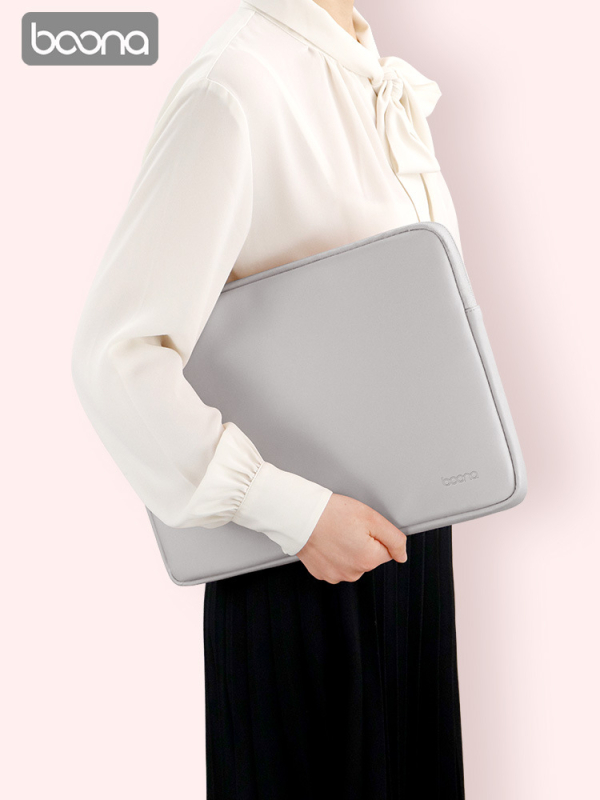 Baona kožna futrola za prijenosno računalo – ovčja koža, jednofarbni uzorak, kompatibilno s Huawei MateBook, Lenovo i Apple MacBook (ljeto 2023)