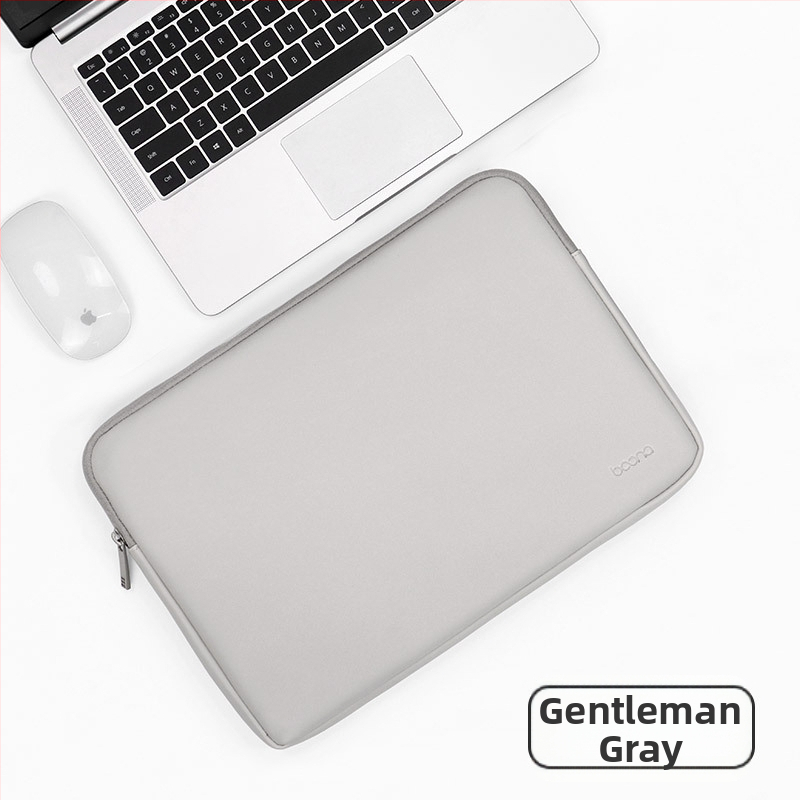 Baona kožené puzdro na notebook – ovčia koža, jednofarebný vzor, kompatibilný s Huawei MateBook, Lenovo a Apple MacBook (leto 2023)