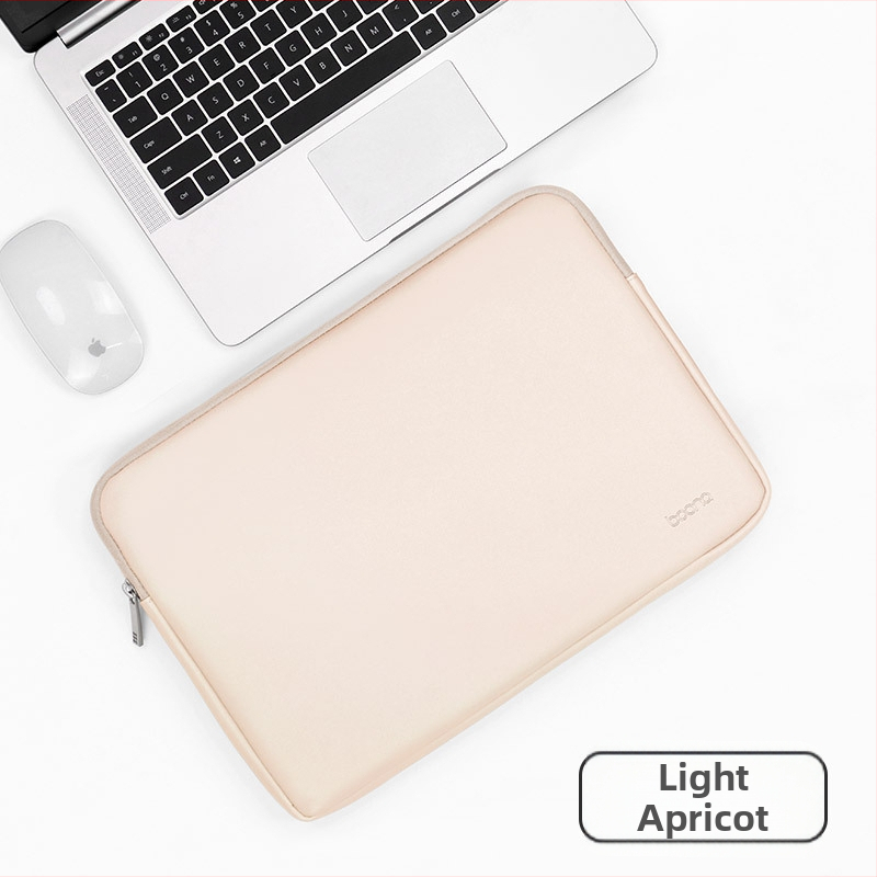 Baona kožené puzdro na notebook – ovčia koža, jednofarebný vzor, kompatibilný s Huawei MateBook, Lenovo a Apple MacBook (leto 2023)