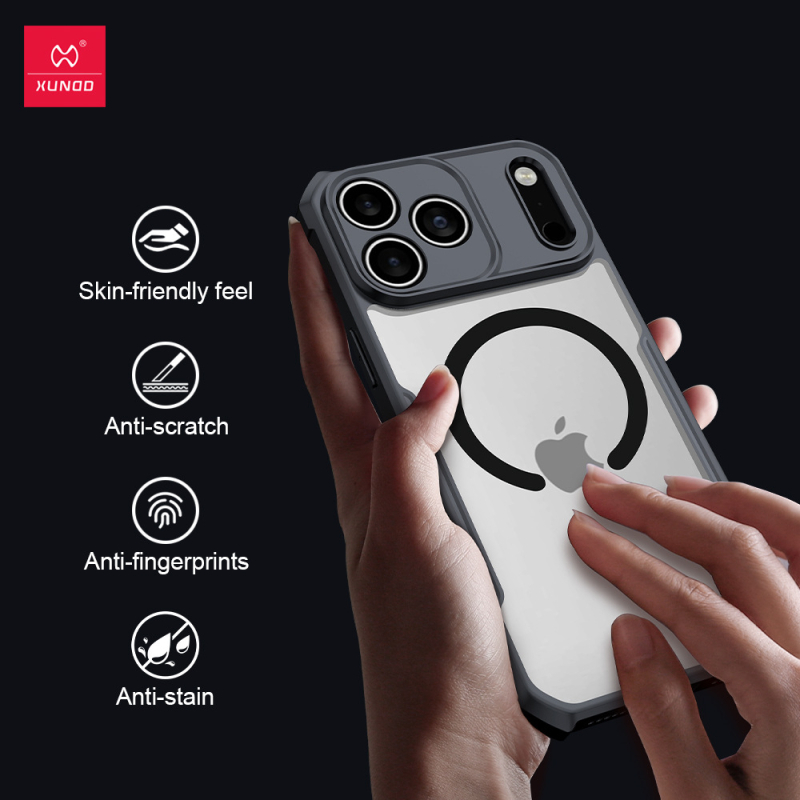 Carcasă de protecție pentru seria iPhone 17 – TPU + PC, antișoc, disipare a căldurii, prindere magnetică, anti-cădere; compatibilă cu iPhone 17, 17 Pro, 17 Pro Max, 17 Air; decupaje camera precise.
