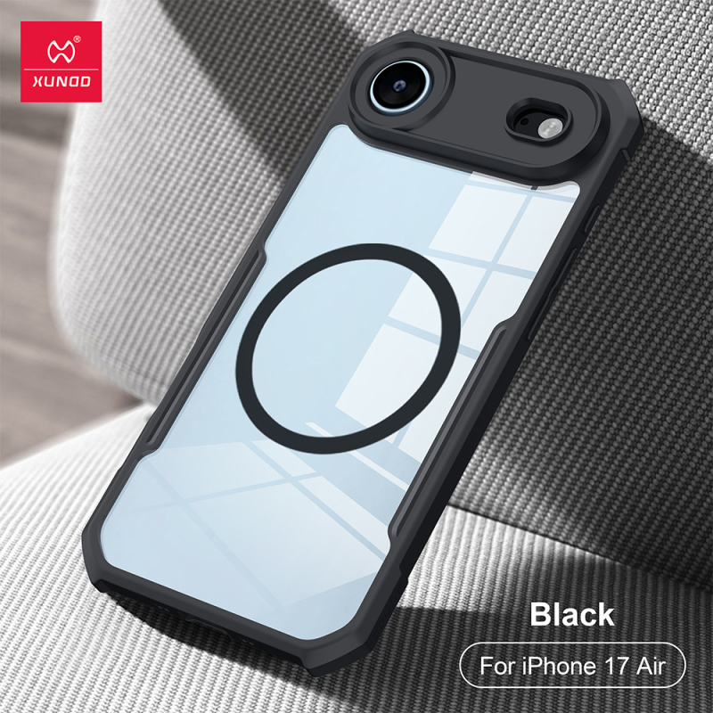 Carcasă de protecție pentru seria iPhone 17 – TPU + PC, antișoc, disipare a căldurii, prindere magnetică, anti-cădere; compatibilă cu iPhone 17, 17 Pro, 17 Pro Max, 17 Air; decupaje camera precise.