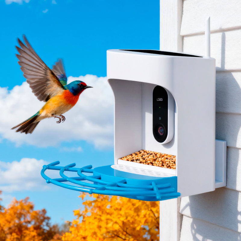 Jy-by01 Pametna hranilica za ptice s kamerom, upravljanje putem aplikacije, solarno napajanje, vanjska vodootpornost, odvojiva