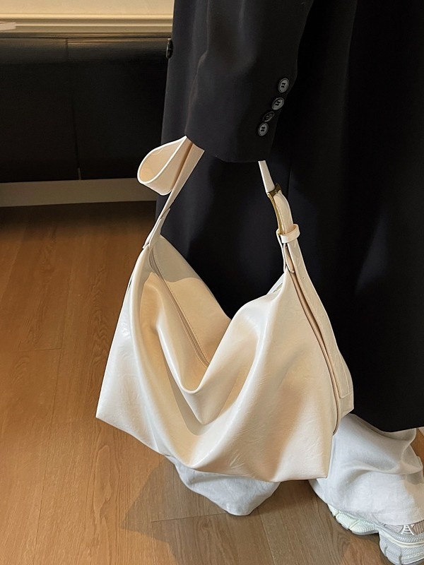 Retro tote taška, PU koža, veľká kapacita, podpažný/krížový štýl, zipsové zatváranie, jeseň 2025 uvedenie