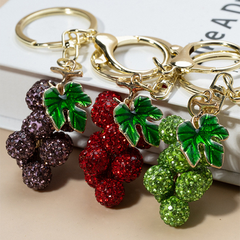 Κλειδοθήκη με διακοσμητικό σταφύλι διακοσμημένο με διαμάντια, κράμα ψευδάργύρου, καρτούν στυλ