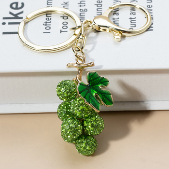 Κλειδοθήκη με διακοσμητικό σταφύλι διακοσμημένο με διαμάντια, κράμα ψευδάργύρου, καρτούν στυλ