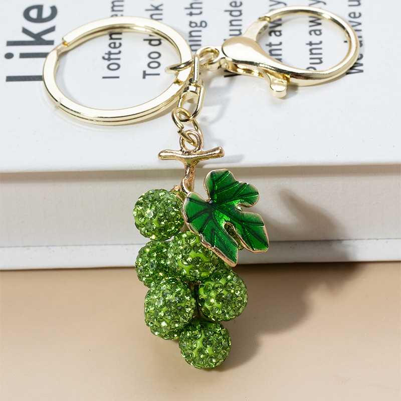 Κλειδοθήκη με διακοσμητικό σταφύλι διακοσμημένο με διαμάντια, κράμα ψευδάργύρου, καρτούν στυλ