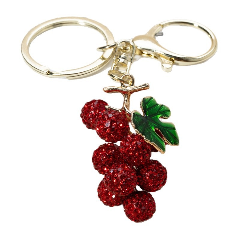 Κλειδοθήκη με διακοσμητικό σταφύλι διακοσμημένο με διαμάντια, κράμα ψευδάργύρου, καρτούν στυλ