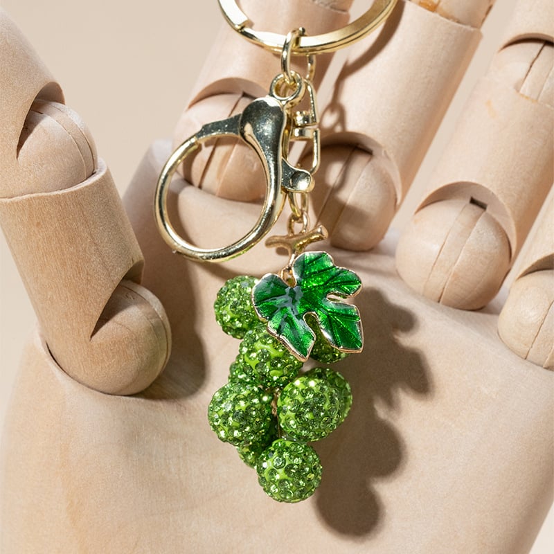 Κλειδοθήκη με διακοσμητικό σταφύλι διακοσμημένο με διαμάντια, κράμα ψευδάργύρου, καρτούν στυλ