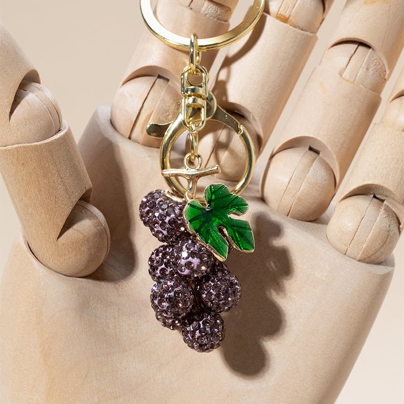 Κλειδοθήκη με διακοσμητικό σταφύλι διακοσμημένο με διαμάντια, κράμα ψευδάργύρου, καρτούν στυλ