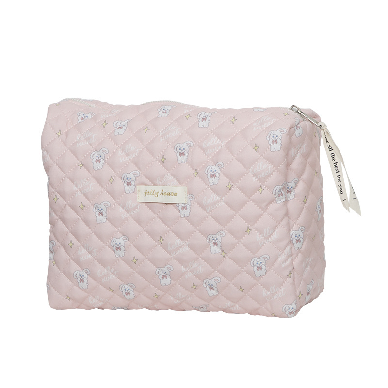 Kozmetička torbica velike kapacitete, prijenosna, šivanje dizajn, vanjski materijal pamuk tkanina, unutarnja podstava poliester, gradski minimalistički stil, za žene