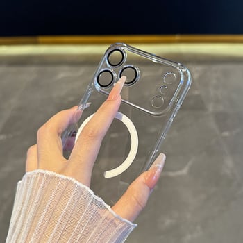 Prozirna magnetska futrola za iPhone s zaštitom leće — ultra-tanki PC zaštitni etui
