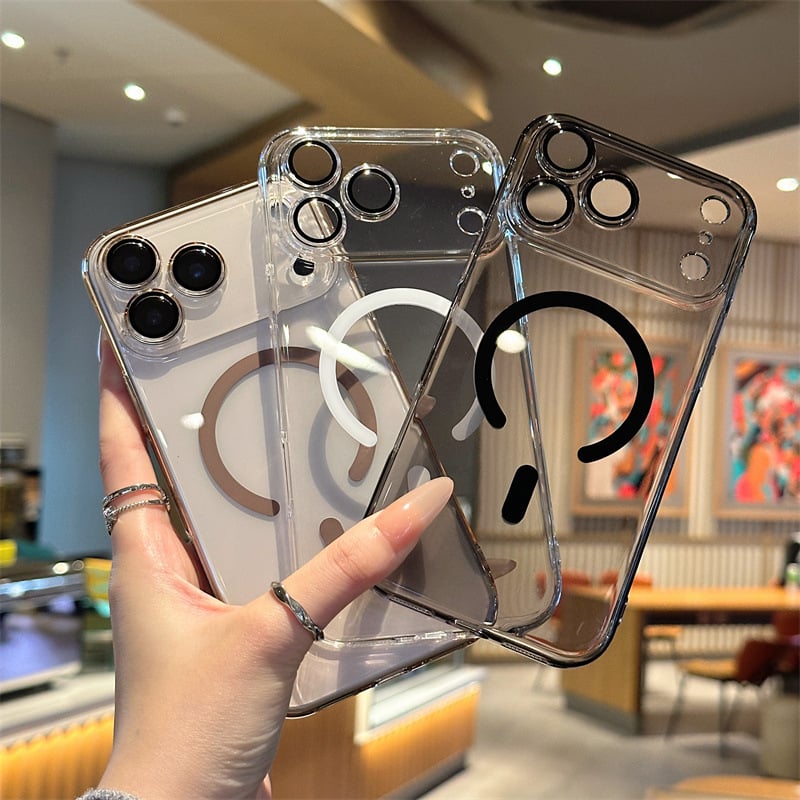 Prozirna magnetska futrola za iPhone s zaštitom leće — ultra-tanki PC zaštitni etui