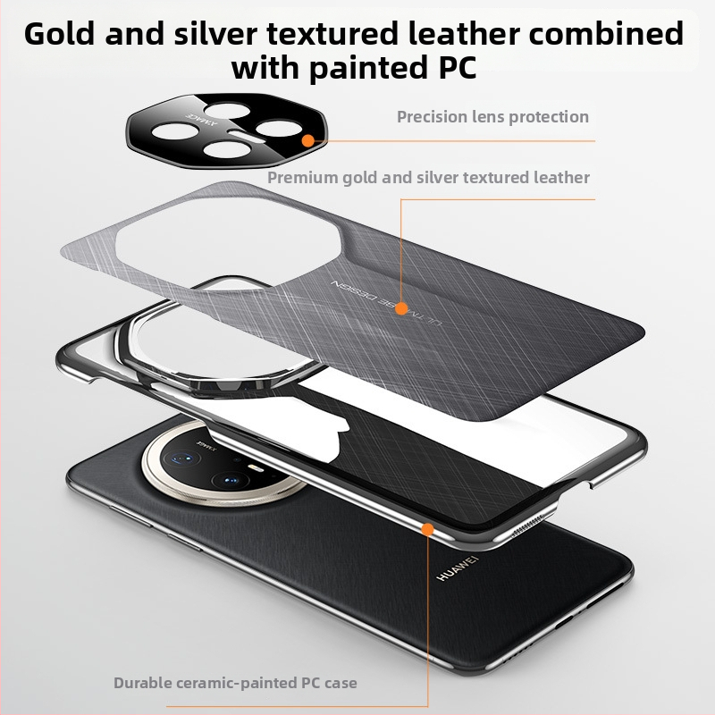 Gold Silk Silver Brocade telefona vāciņš Huawei Mate70 Pro un Honor Magic7 – Viss vienā, PC materiāls, karstā presēšana, siltuma vadīšana, nodilumizturība un krišanas aizsardzība