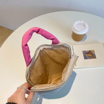 Torba za prijenosno računalo u korejskom stilu s geometrijskim uzorkom, ultralagana, vodootporna najlon konstrukcija, pliš podstava, zaštita protiv krađe