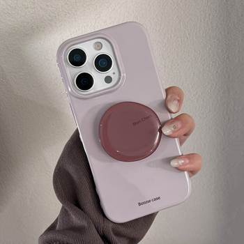 Etui s ametistnim stalakom za iPhone 14 Pro Max – mekani TPU, potpuna zaštita, retro minimalistička ljubičasta