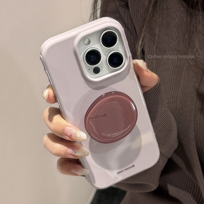 Etui s ametistnim stalakom za iPhone 14 Pro Max – mekani TPU, potpuna zaštita, retro minimalistička ljubičasta
