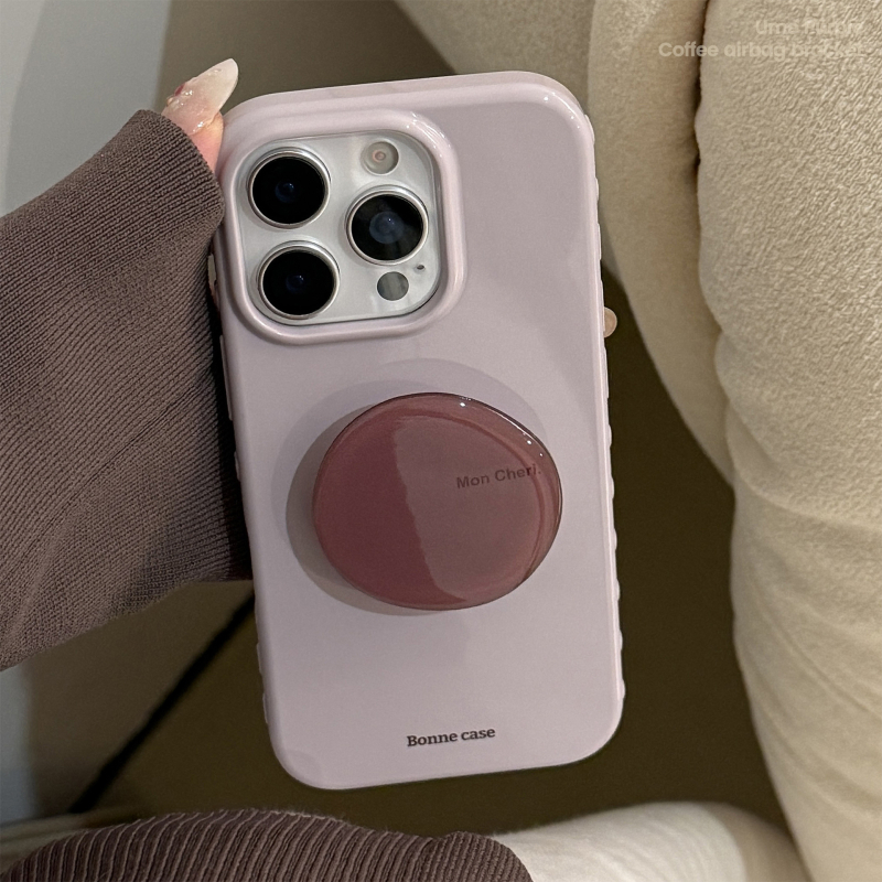 Etui s ametistnim stalakom za iPhone 14 Pro Max – mekani TPU, potpuna zaštita, retro minimalistička ljubičasta