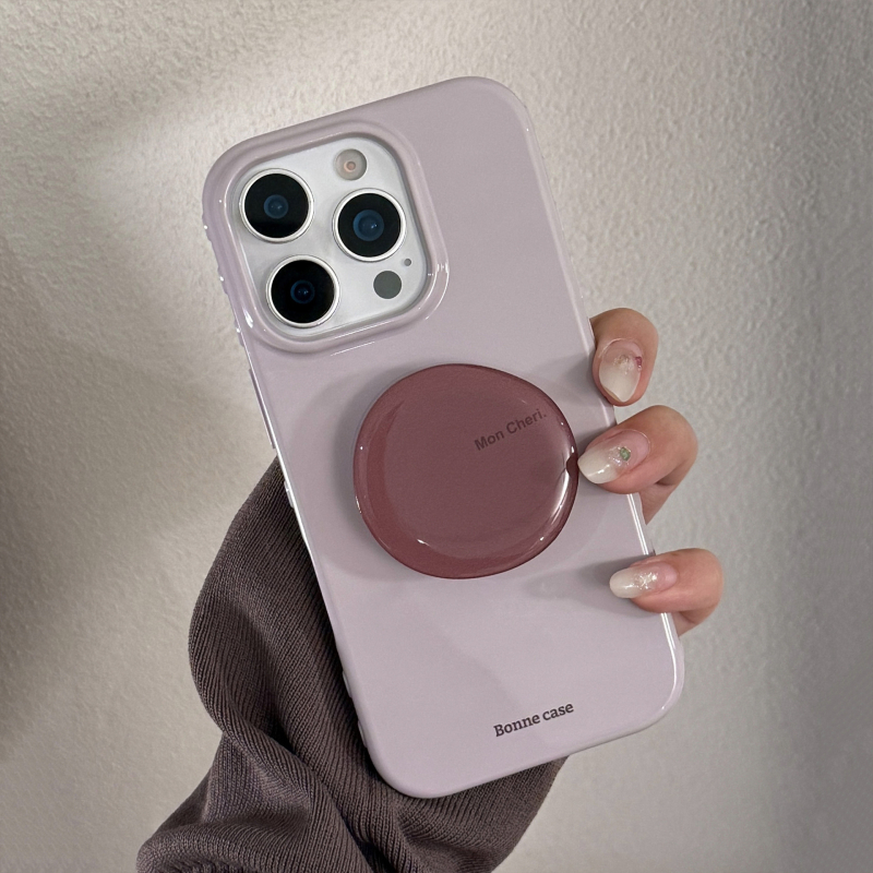 Etui s ametistnim stalakom za iPhone 14 Pro Max – mekani TPU, potpuna zaštita, retro minimalistička ljubičasta