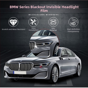 Film pentru faruri Tesla Model 3 și Model Y – TPU HD transparent, folie moale, cu schimbare de culoare (2019–2022)