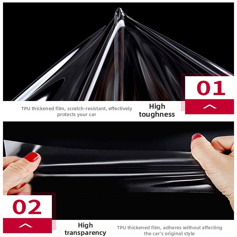 Film pentru faruri Tesla Model 3 și Model Y – TPU HD transparent, folie moale, cu schimbare de culoare (2019–2022)