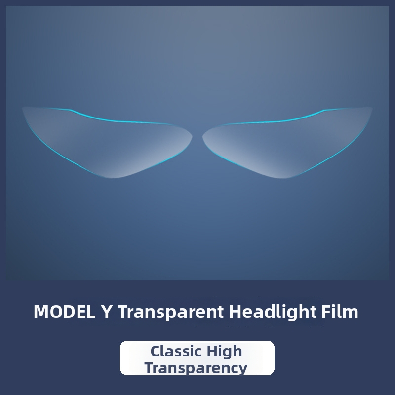 Film pentru faruri Tesla Model 3 și Model Y – TPU HD transparent, folie moale, cu schimbare de culoare (2019–2022)