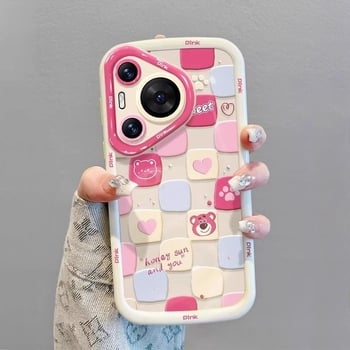 Pouzdro Huawei s plnou ochranou proti pádu, silikón, kreslený medvedí dizajn, postrekovaná povrchová úprava