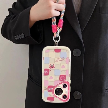 Pouzdro Huawei s plnou ochranou proti pádu, silikón, kreslený medvedí dizajn, postrekovaná povrchová úprava