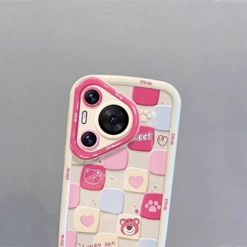 Pouzdro Huawei s plnou ochranou proti pádu, silikón, kreslený medvedí dizajn, postrekovaná povrchová úprava