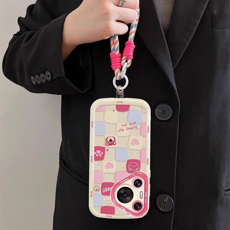 Pouzdro Huawei s plnou ochranou proti pádu, silikón, kreslený medvedí dizajn, postrekovaná povrchová úprava