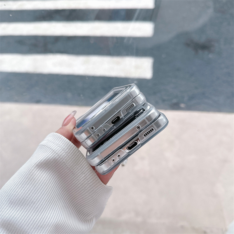 Прегъващ се калъф с огледална повърхност за Samsung Galaxy Z Flip3/4/5 — PC материал, машинно обработен, персонализируем