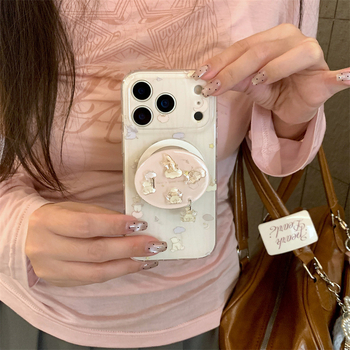  husă din silicon pentru iPhone cu prindere magnetică, antișoc, gravură, design cu stele striate, lună și animale mici, compatibilă cu iPhone 11–14 Pro/Max