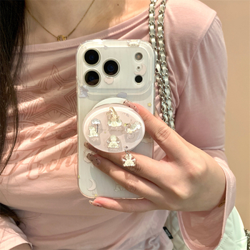  husă din silicon pentru iPhone cu prindere magnetică, antișoc, gravură, design cu stele striate, lună și animale mici, compatibilă cu iPhone 11–14 Pro/Max