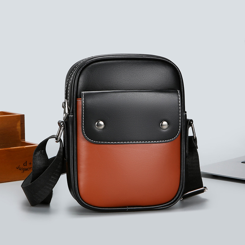 Geantă de umăr pentru bărbați - PU, stil stradal, impermeabilă, foarte ușoară, căptușire poliester