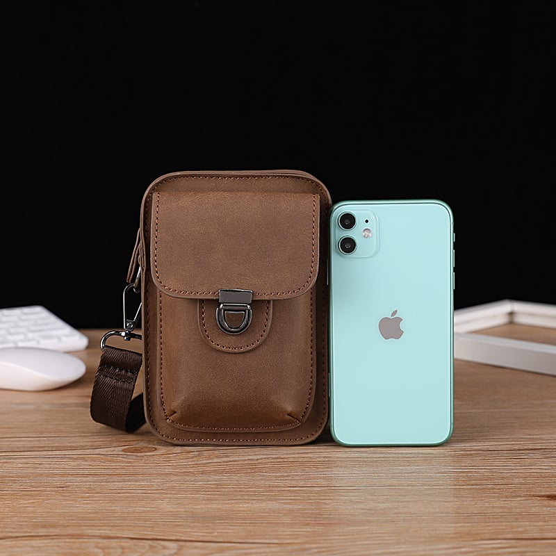 PU koža torbica za mobitel, zatvaranje na zatvarač, vertikalni kvadratni oblik, džepić za novčiće, unisex crossbody