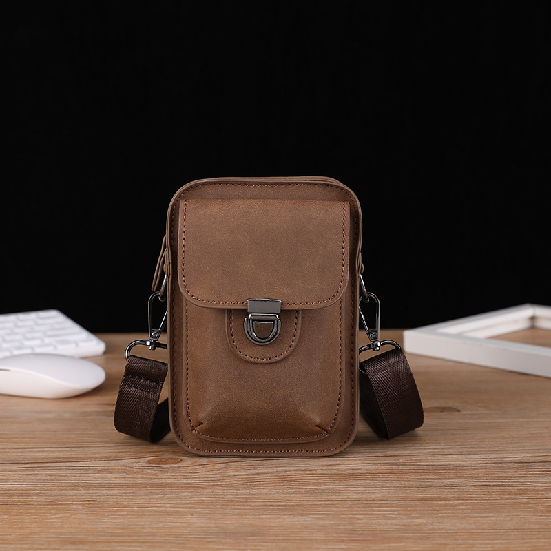 PU koža torbica za mobitel, zatvaranje na zatvarač, vertikalni kvadratni oblik, džepić za novčiće, unisex crossbody