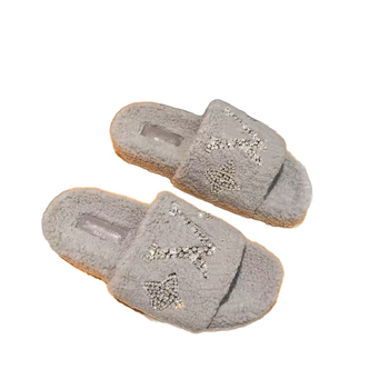 Női gyapjú papucs lamb gyapjú bélés, gumírozott talp, slip-on, lapos talp, légáteresztő