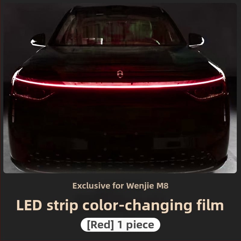 Wenjie M8 LED traka s filmom za promjenu boje za dnevne svjetle i svjetla automobila, crvena, plava i zelena, multikolor opcije, TPU dekorativni film