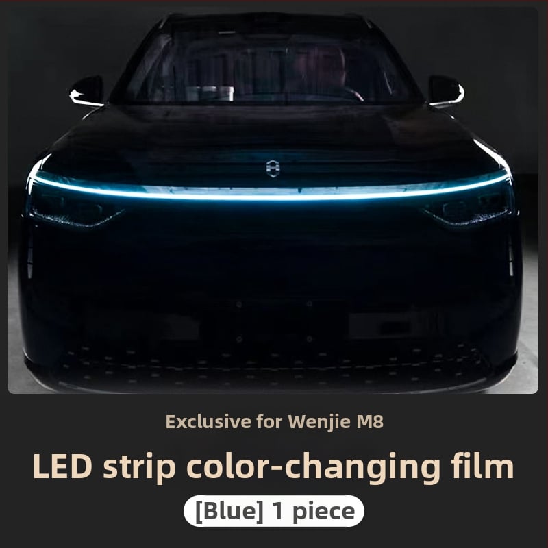 Wenjie M8 LED traka s filmom za promjenu boje za dnevne svjetle i svjetla automobila, crvena, plava i zelena, multikolor opcije, TPU dekorativni film
